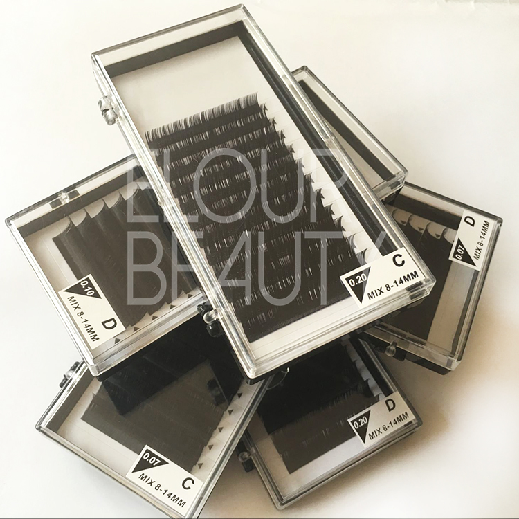 High quality matte eyelash extensions used in eyelash salon EJ42